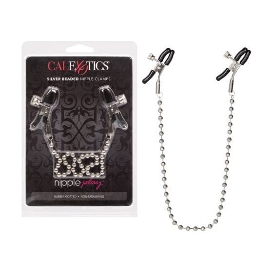 Pinces à Seins - CalExotics - Black Silver Beaded Nipple Clamps CalExotics Sensations plus