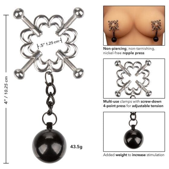 Pinces à Seins - CalExotics - Nipple Grips 4-Point Weighted Nipple Press CalExotics Sensations plus