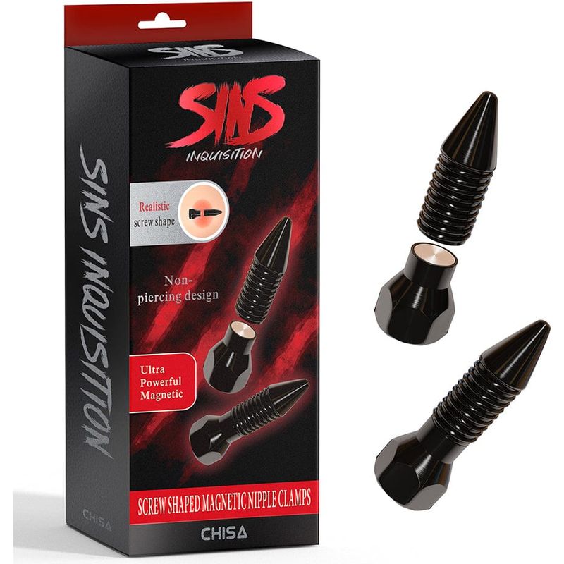 Pinces à Seins - Sins Inquisition - Screw Shaped Magnetic Nipple Clamps Sins Inquisition Sensations plus