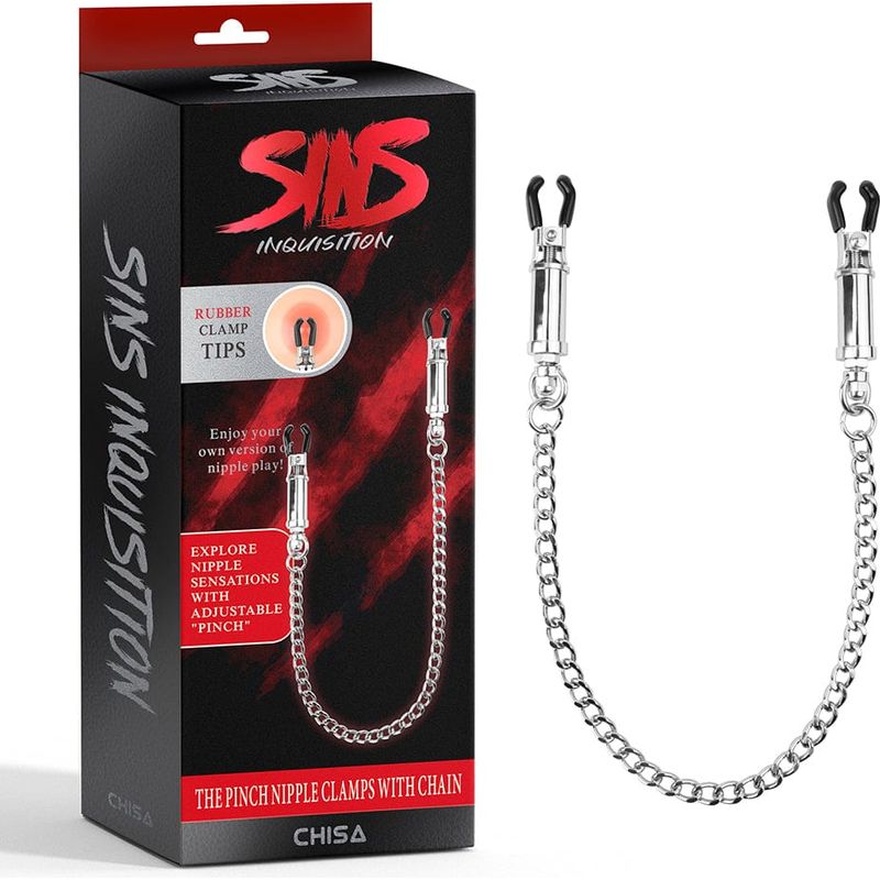 Pinces à Seins - Sins Inquisition - The Pinch Nipple Clamps with Chain Sins Inquisition Sensations plus