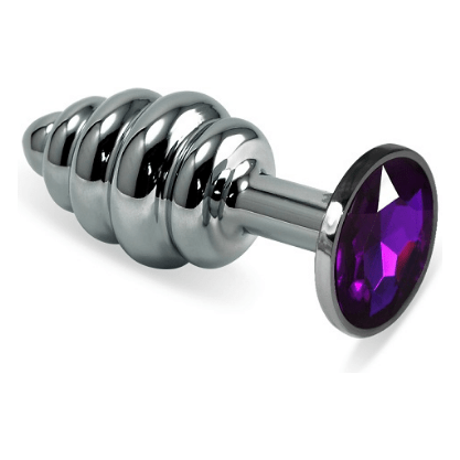 Plug anal - Acier Inoxydable - Nervuré à Diamant Lovetoy Sensations plus