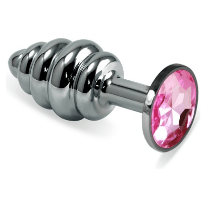 Plug anal - Acier Inoxydable - Nervuré à Diamant Lovetoy Sensations plus