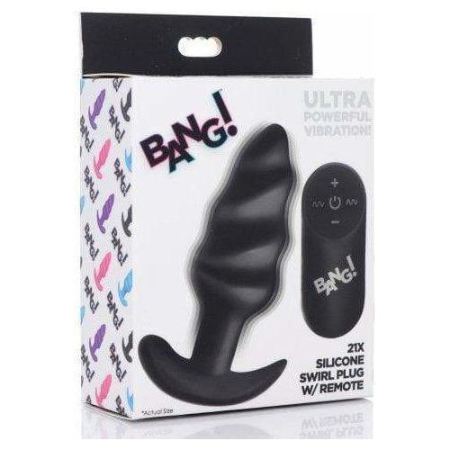 Plug Anal - Bang! - Remote Control 21X Vibrating Silicone Swirl Butt Plug Bang! Sensations plus
