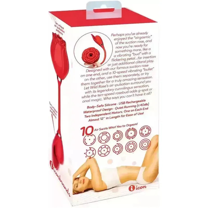 Vibrateur à Succion - Wild Rose - Suction & Bullet Icon brands Sensations plus