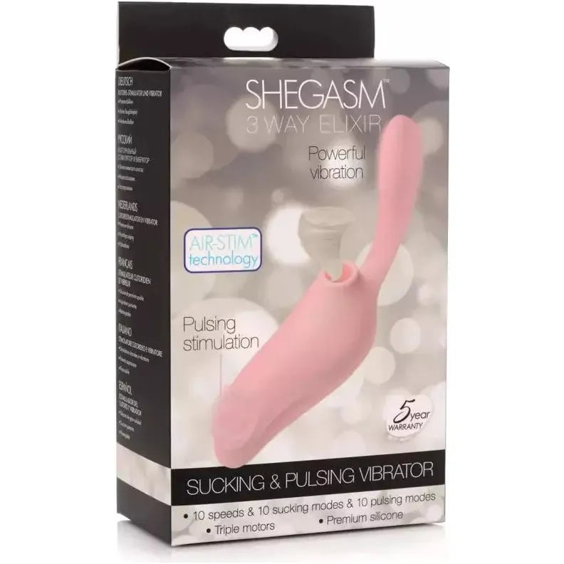Vibrateur à Succion - Shegasm - 3 Way Elixir Sucking and Pulsing Vibrator Shegasm Sensations plus