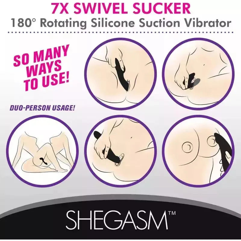Vibrateur à Succion - Shegasm - 7X Swivel Sucker 180 Rotating Shegasm Sensations plus