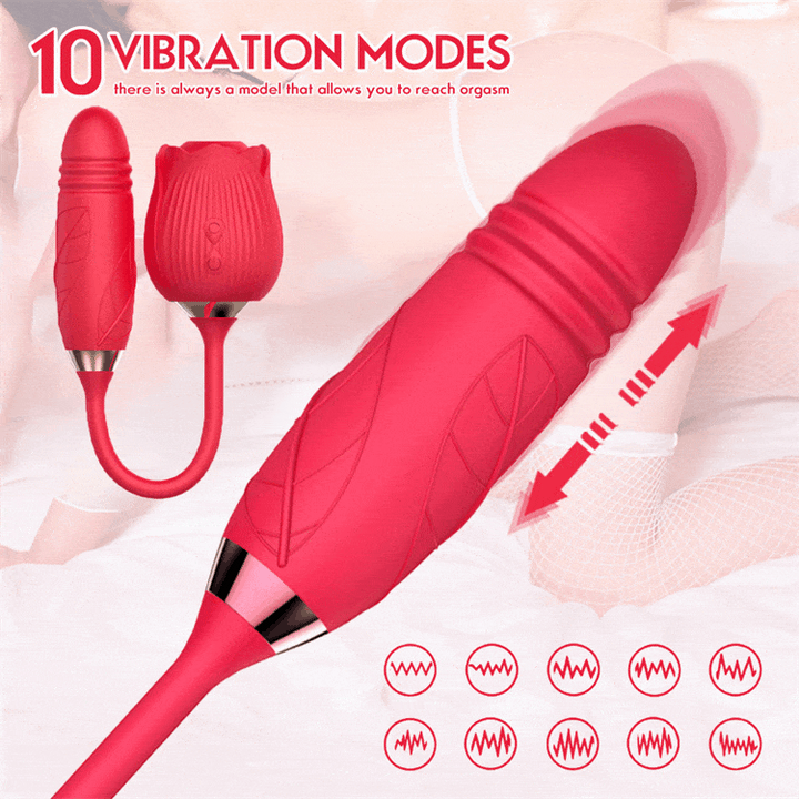 Vibrateur à Succion - Wild Rose - Suction Thruster Icon brands Sensations plus